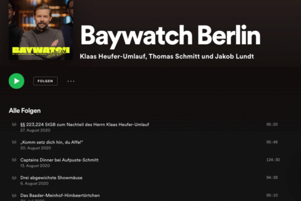 Baywatch Berlin, beliebteste Podcasts in Deutschland