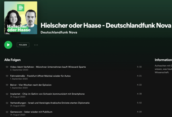 Hielscher oder Haase - Deutschlandfunk Nova, Spotify