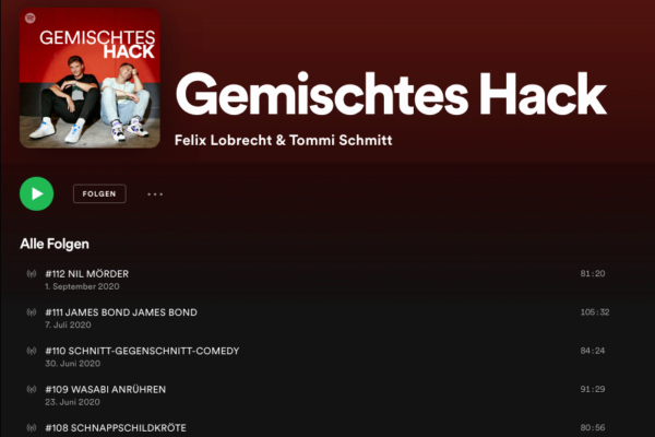 Gemischtes Hack, Spotify