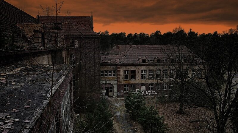 Beelitz Heilstätten, Ruine, Architektur, Potsdam, Sonnenuntergang