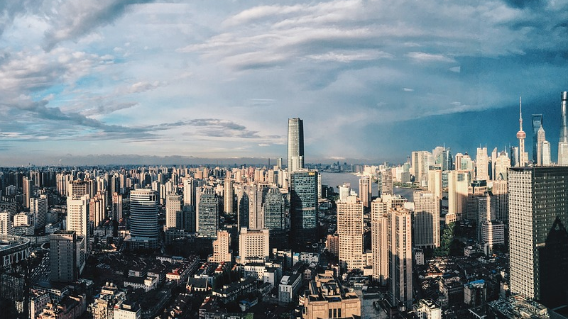 Shanghai, China, Wolkenkratzer