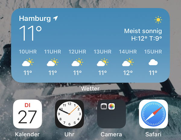 iPhone, iPhone-Homescreen, iOS 14, Wetter-App