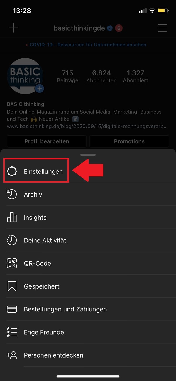 Instagram, Instagram-Einstellungen, Instagram-Mindestalter festlegen