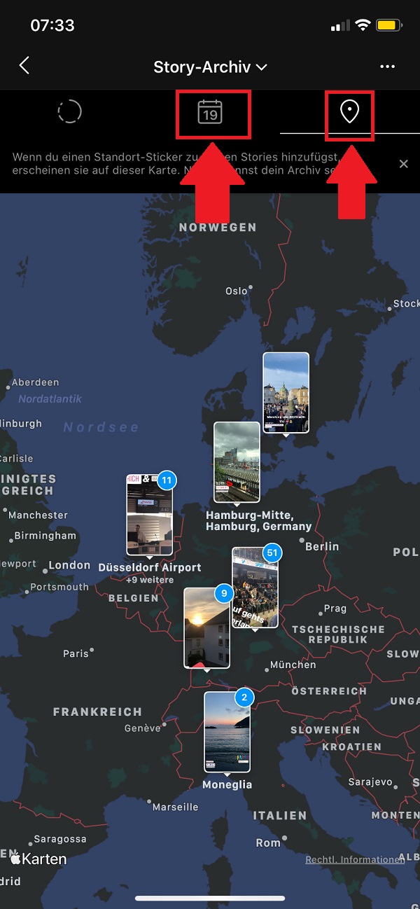 Instagram Story Map, Instagram Stories Map, geheime Instagram Story Karte