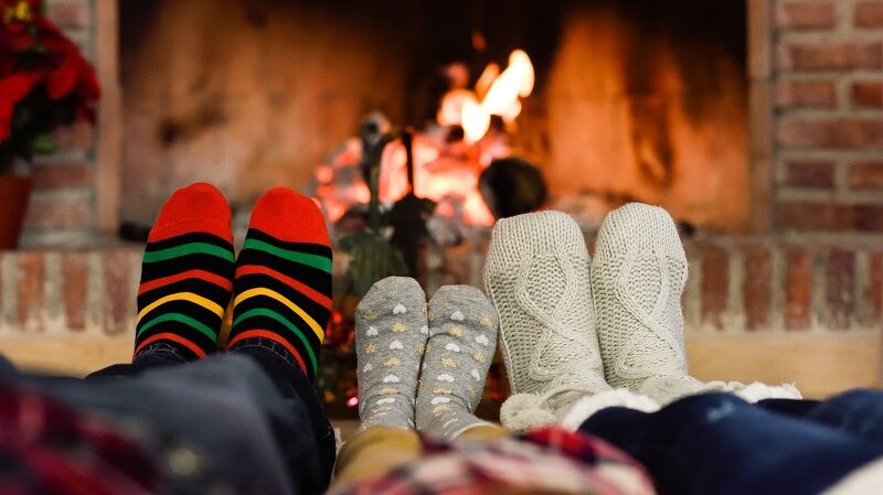 Socken, Füße, Kamin, Feuer, gemütlich, Winter