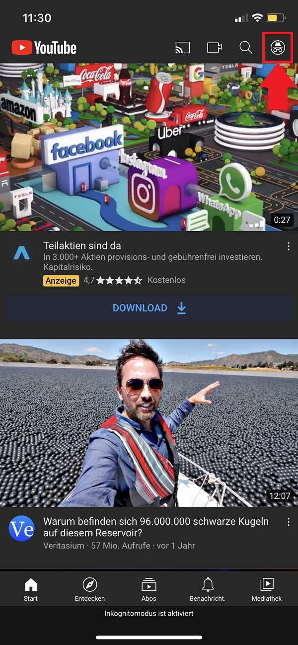 YouTube-Inkognitomodus aktivieren, Youtube Inkognitomodus aktivieren, Youtube Inkognito Modus