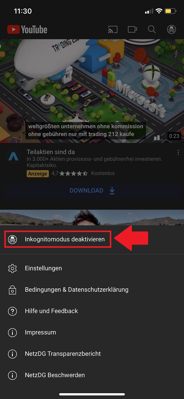 YouTube-Inkognitomodus aktivieren, Youtube Inkognitomodus aktivieren, Youtube Inkognito Modus