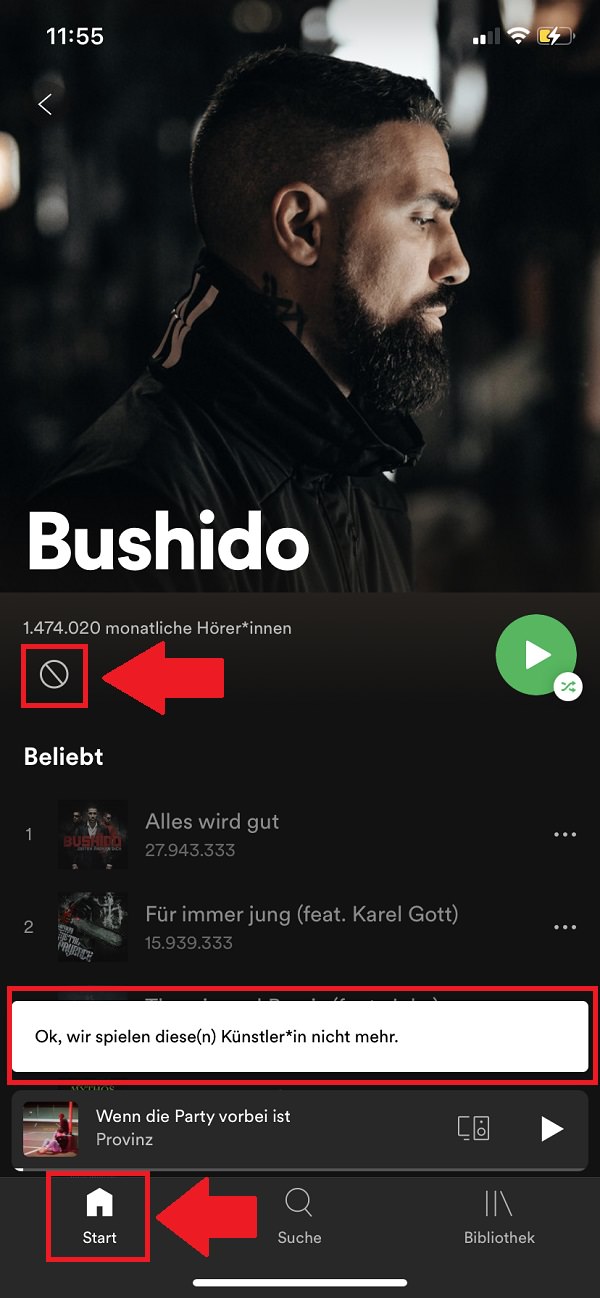 Bands auf Spotify blockieren, Künstler auf Spotify blockieren, Songs auf Spotify blockieren