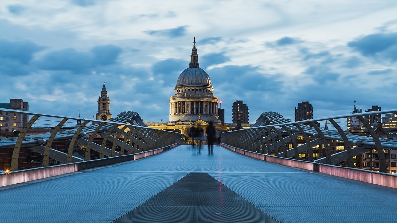 London, St. Pauls Cathedral, England, Fußgängerbrücke