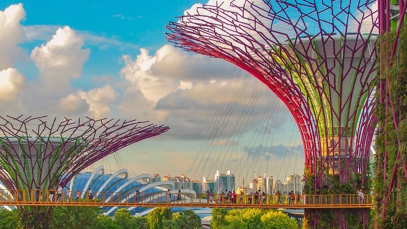 Singapur, Hafenpromenade, Garten, Stadt, Skyline, Asien