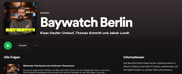 Baywatch Berlin, Klaas Heufer-Umlauf, beliebteste Podcasts in Deutschland