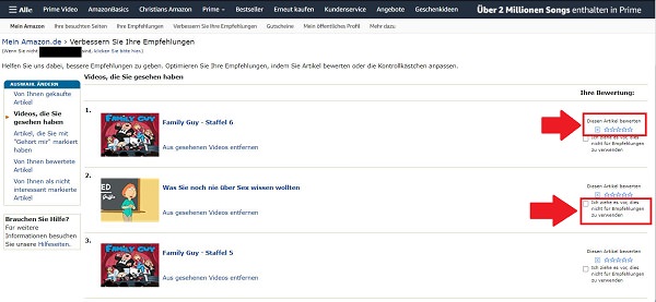 Amazon Prime Video Watchlist finden, Amazon-Watchlist finden, Amazon-Watchlist löschen