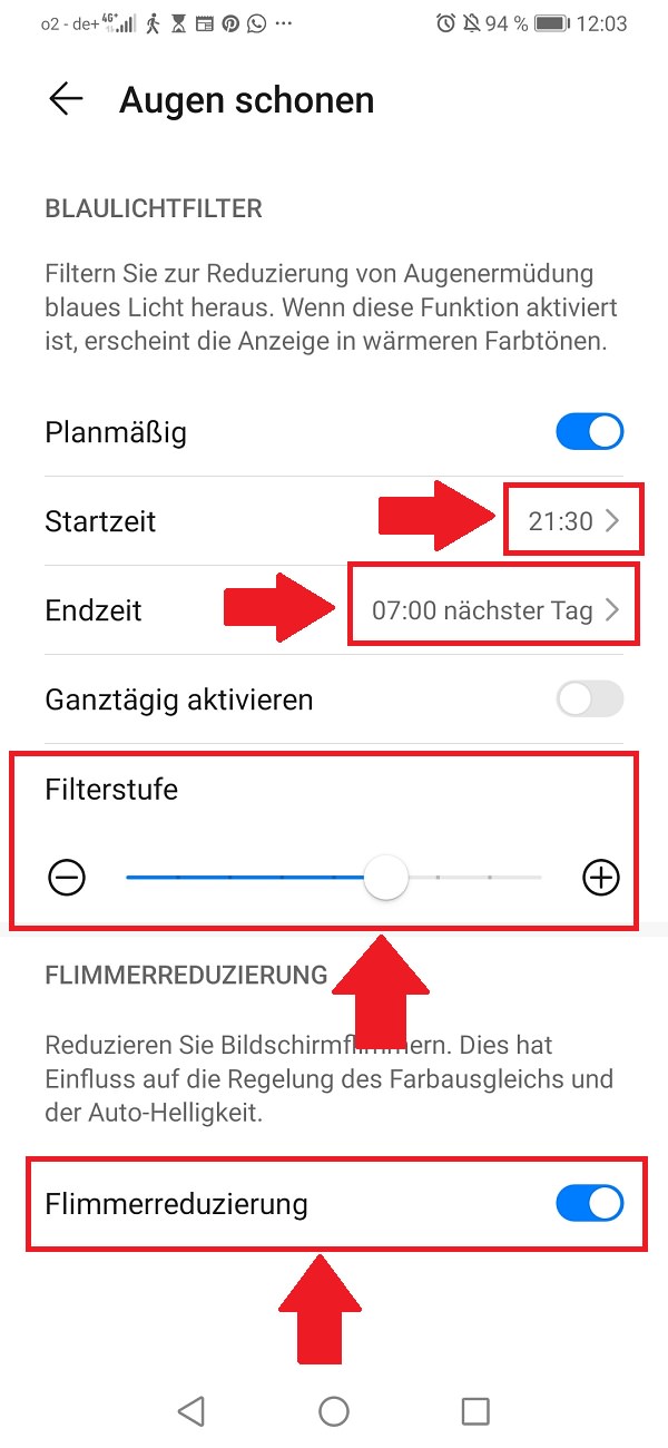 Android-Nachtmodus aktivieren, Android Nachtmodus aktivieren, Android Blaulichtfilter aktivieren