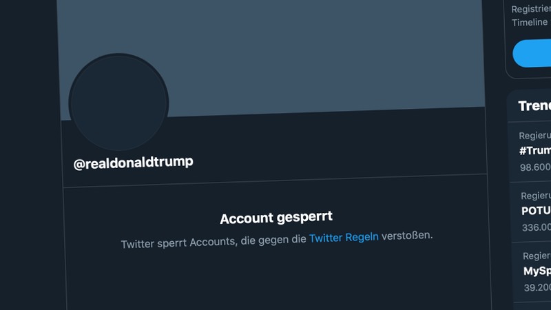 Twitter Trump realDonaldTrump Account Sperrung