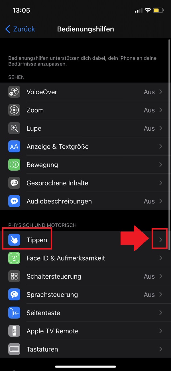 iPhone Back Tap aktivieren
