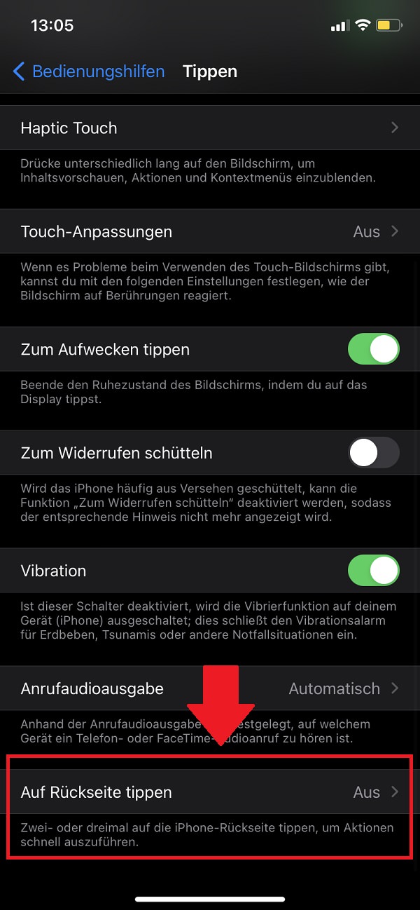 iPhone Back Tap aktivieren