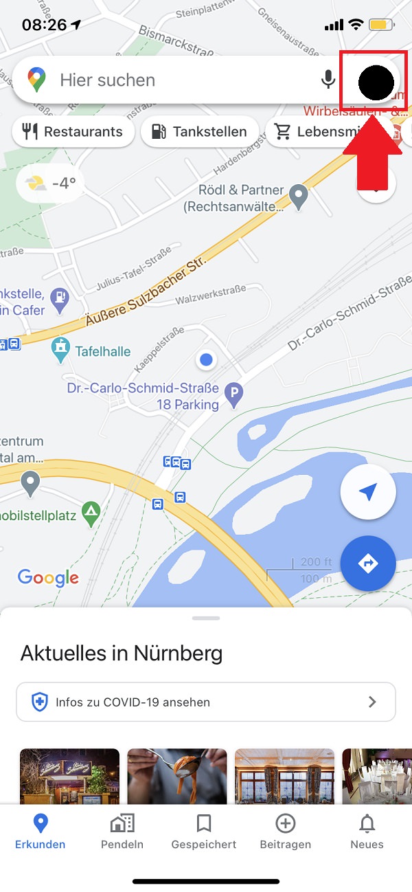 Google Maps, Dark Mode bei Google Maps aktivieren, Google Maps Dark Mode aktivieren