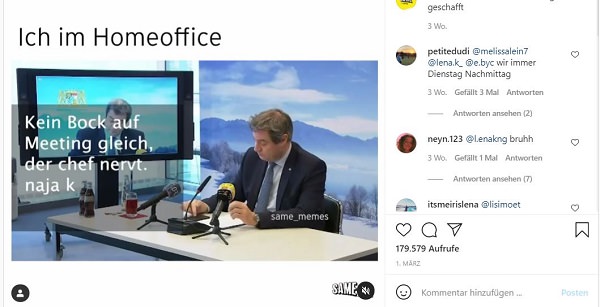 Markus Söder, CSU, Bayern, bayerischer Ministerpräsident, Home-Office-Memes