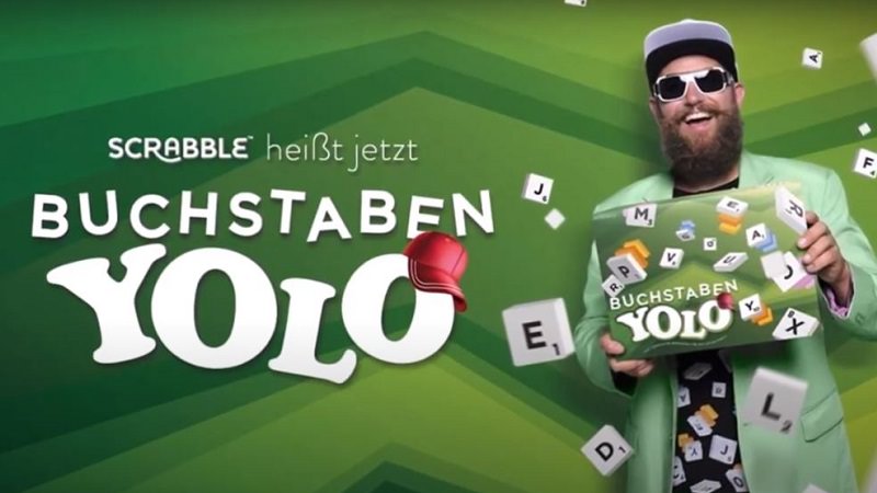 Scrabble, Buchstaben YOLO, PR-Gags