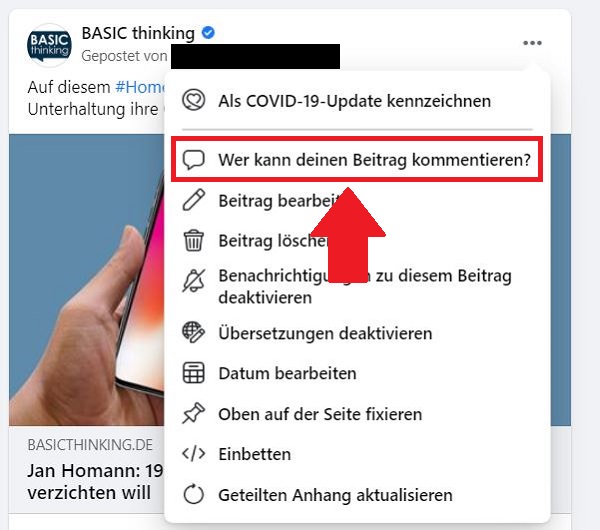 Facebook-Kommentare deaktivieren, Facebook Kommentare verbieten, Facebook Kommentare ausblenden