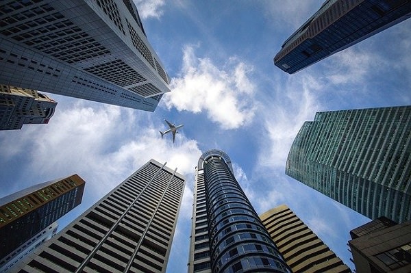 Hochhäuser, Skyline, Wolkenkratzer, Finanzindustrie, Banken