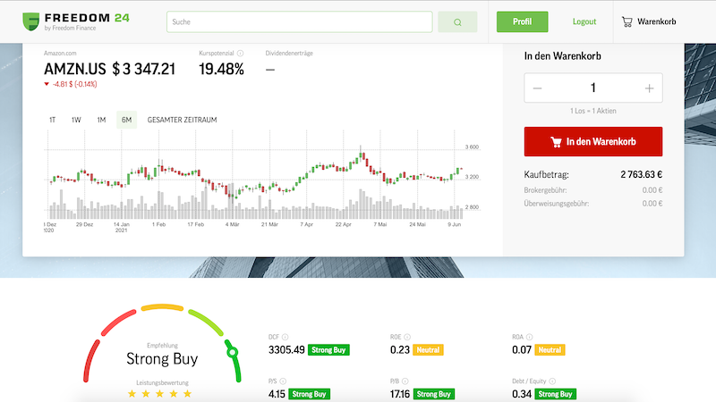 Freedom Finance Aktienhandel