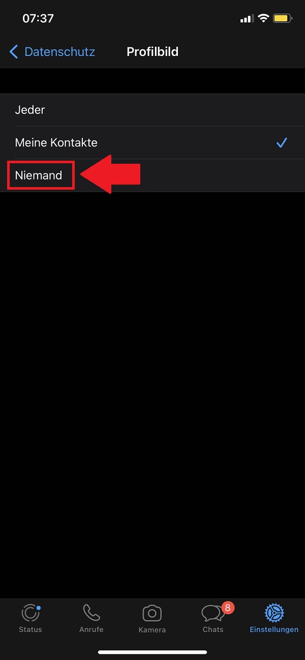 WhatsApp-Profilbild verbergen, WhatsApp Profilbild weg, WhatsApp Profilbild nicht sichtbar