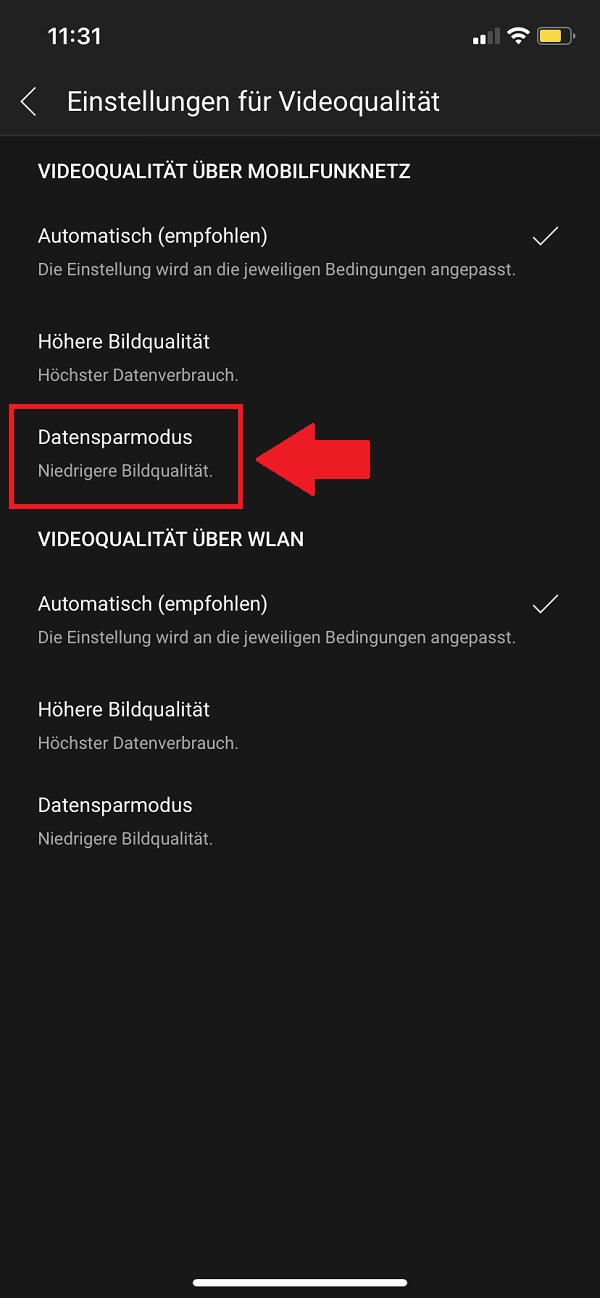 YouTube-Datenvolumen sparen, YouTube-Datenverbrauch reduzieren, Datenvolumen schonen, Youtube Datenvolumen sparen