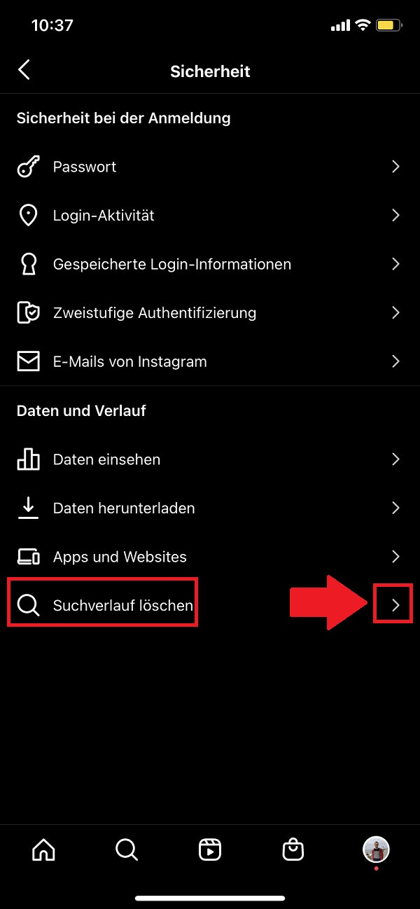 Instagram-Suchverlauf löschen, Instagram Suchanfragen löschen