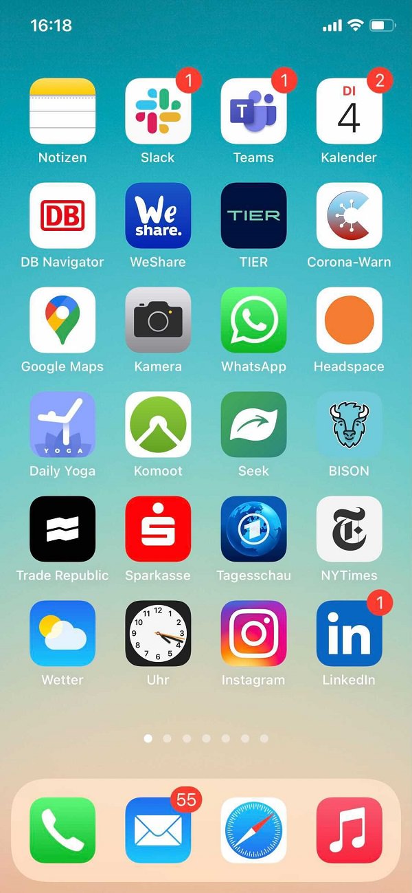 Homescreen, iPhone, Apps, Apple, Nils Langhans, Kaufmann / Langhans, KAUFMANN / LANGHANS