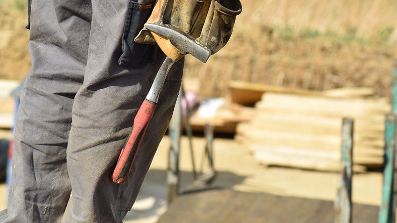 Handwerker, Baustelle, Hammer, Unternehmer sein