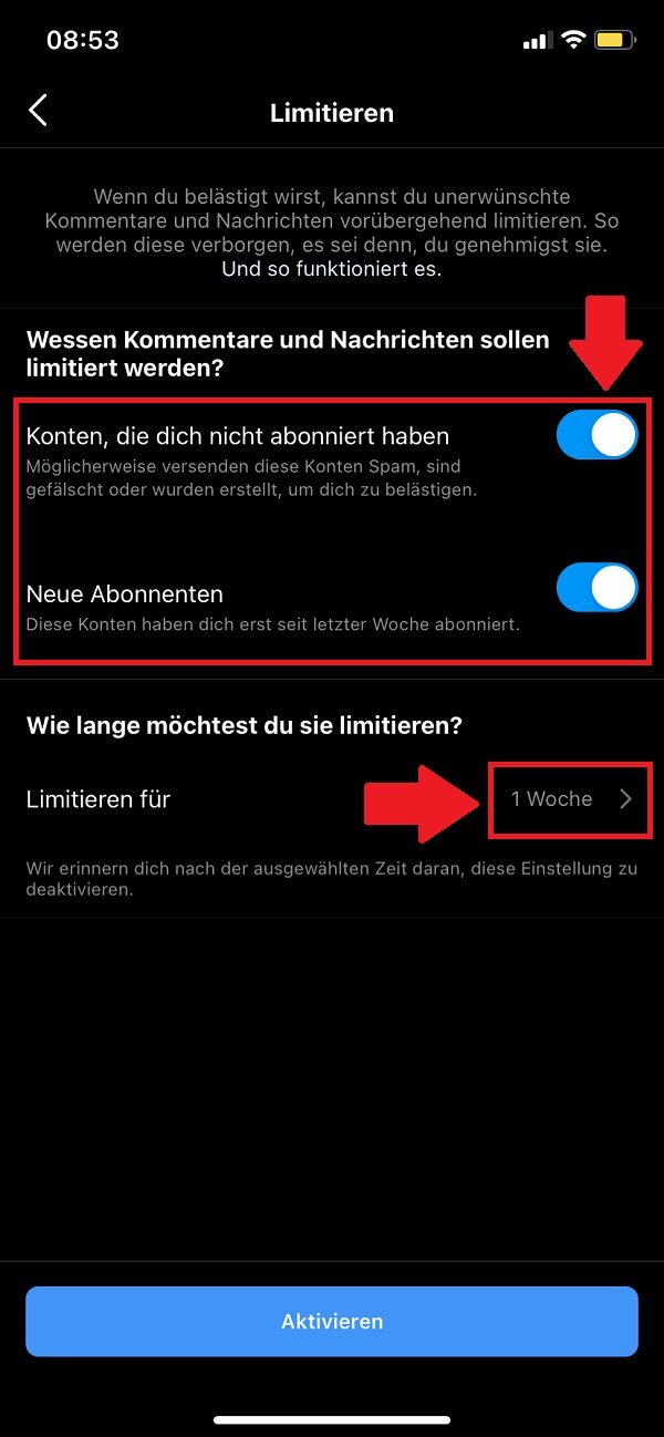 Instagram-Nachrichten verbieten, Instagram-Kommentare verbieten, Instagram Spam verbieten