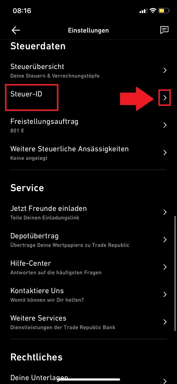 Trade Republic, Steuer-ID bei Trade Republic hinterlegen, warum Steuer ID bei Trade Republic