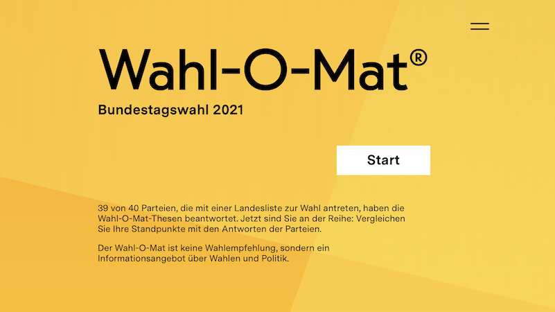 Wahl-O-Mat, Politik, Bundestagswahl, Wahl-Tool