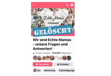 Echte Mamas, Facebook-Gruppe gelöscht