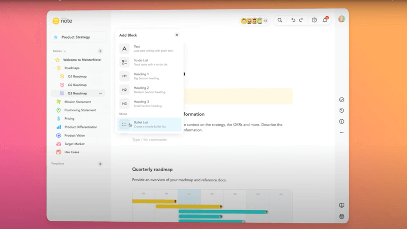 MeisterNote Remote Work