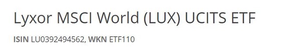 Lyxor MSCI World (LUX) UCITS ETF, beste MSCI World ETFs der Welt, bester MSCI World ETF