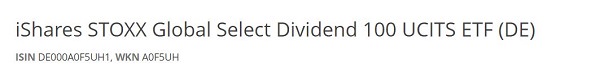 iShares STOXX Global Select Dividend 100 UCITS ETF (DE)