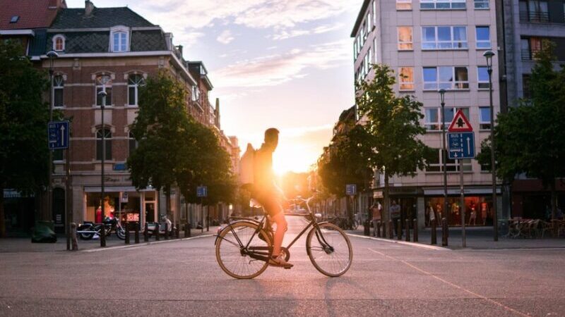 Fahrrad, Mann, Stadt, Sonne, fahrradfreundliche Städte, fahrradfreundlichste Städte