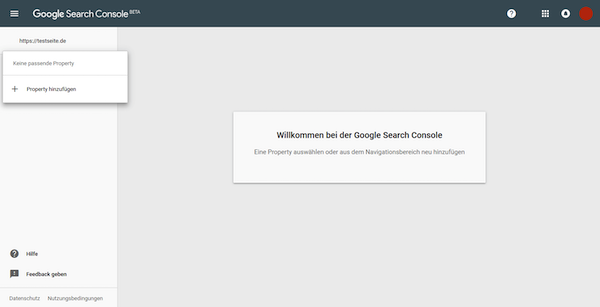 Website-Anmeldung Google Search Console