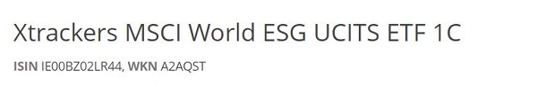 Xtrackers MSCI World ESG UCITS ETF 1C, nachhaltige ETF, nachhaltige ETFs, beste nachhaltige ETFs
