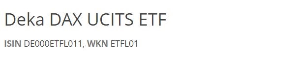 Deka DAX UCITS ETF, DAX-ETF, beste DAX-ETFs, ETF DAX