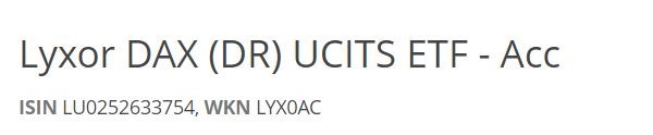 Lyxor DAX (DR) UCITS ETF - Acc