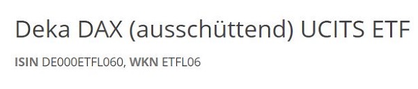 Deka DAX (ausschüttend) UCITS ETF