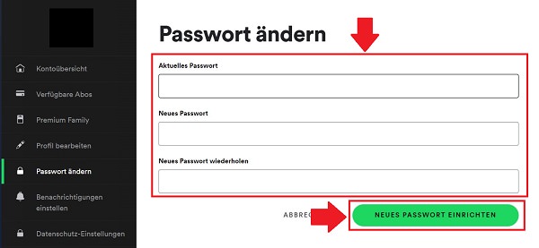Spotify-Passwort ändern, neues Spotify Passwort, Spotify Passwort ändern App, Spotify Passwort ändern PC