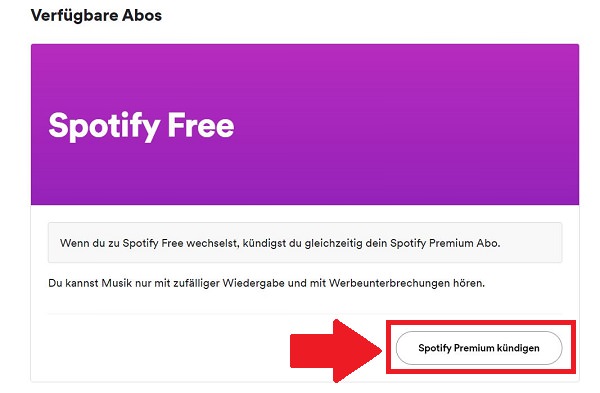 Spotify kündigen, Spotify Abo kündigen, Spotify Premium kündigen