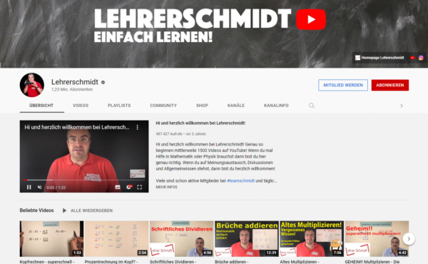 Lehrerschmidt, deutsche YouTuber