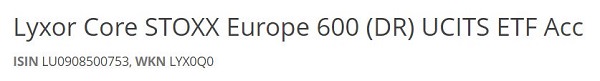 Lyxor Core STOXX Europe 600 (DR) UCITS ETF Acc