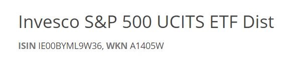 Invesco S&P 500 UCITS ETF Dist