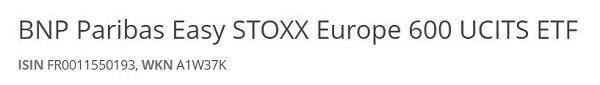 BNP Paribas Easy STOXX Europe 600 UCITS ETF, Euro Stoxx 600 ETF, Stoxx Europe 600 ETF, bester Euro Stoxx 600 ETF